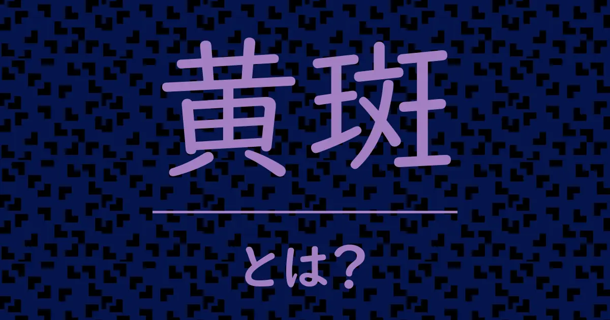 黄斑とは?毒舌で解説!