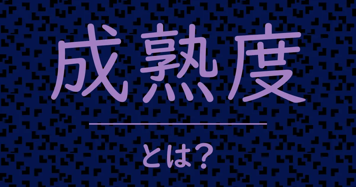 成熟度とは?毒舌で解説!