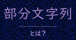 部分文字列とは?毒舌で解説!