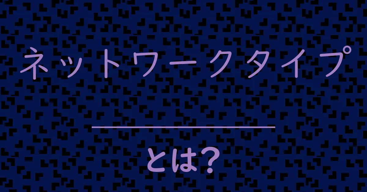 ネットワークタイプとは?毒舌で解説!