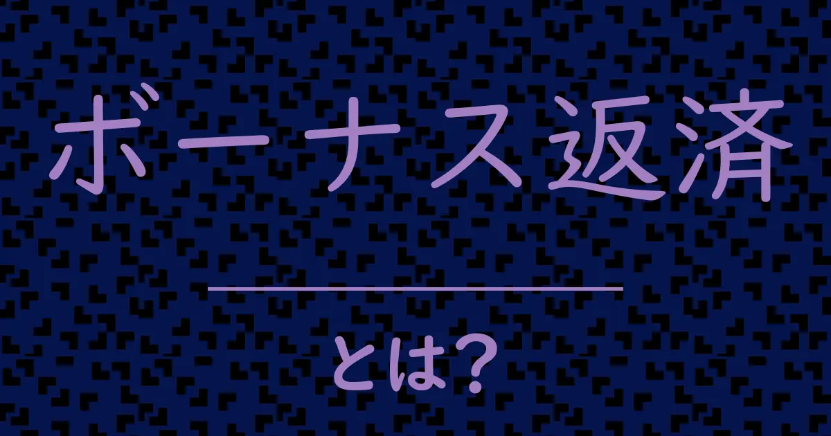 ボーナス返済とは？毒舌で解説！