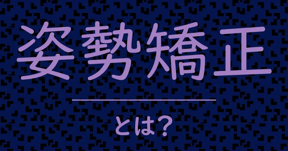 姿勢矯正とは?毒舌で解説!