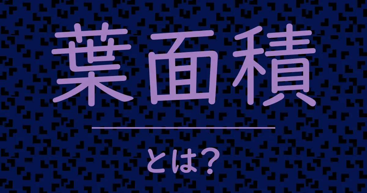 葉面積とは?毒舌で解説!