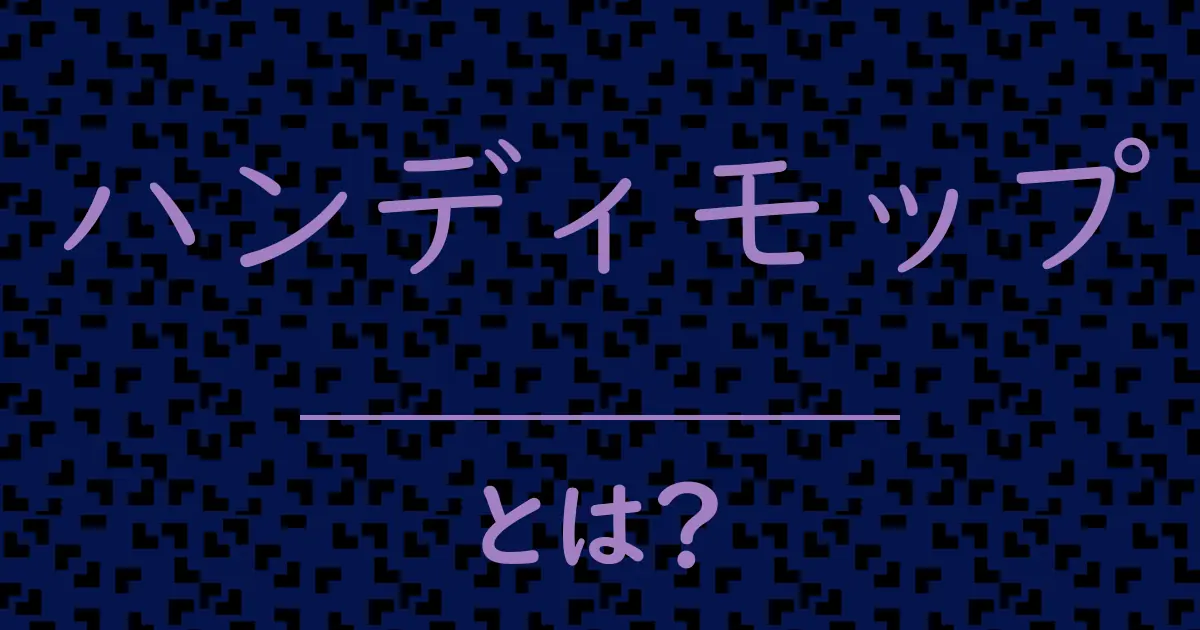 ハンディモップとは？毒舌で解説！