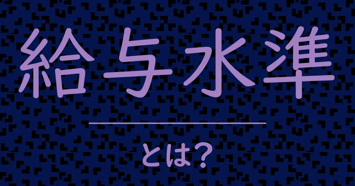 給与水準とは？毒舌で解説！