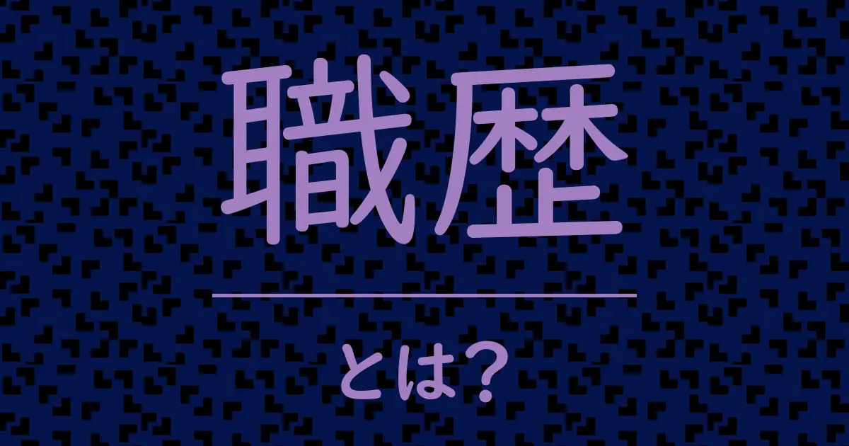 職歴とは？毒舌で解説！