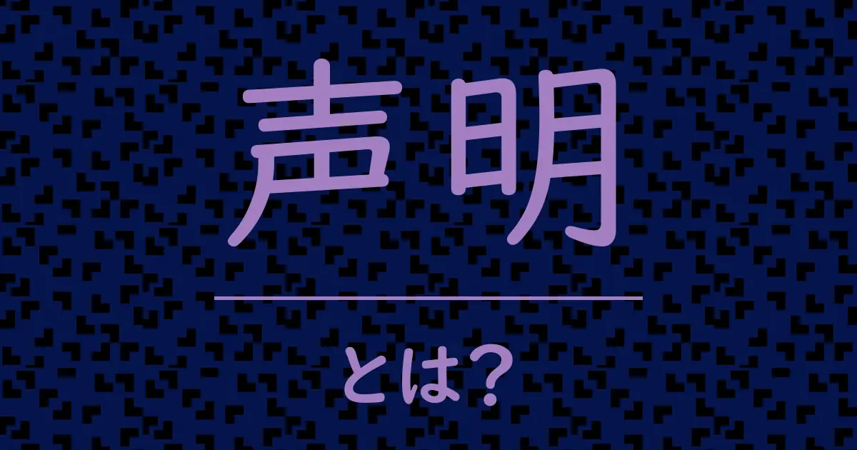 声明とは？毒舌で解説！