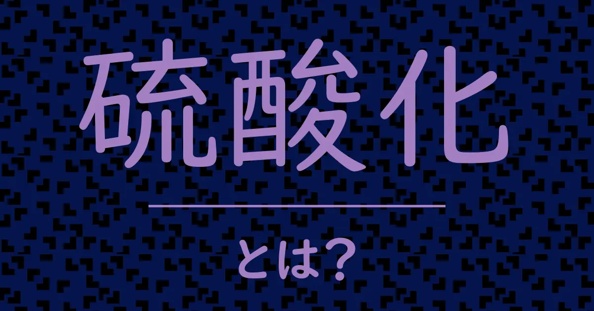 硫酸化とは?毒舌で解説!