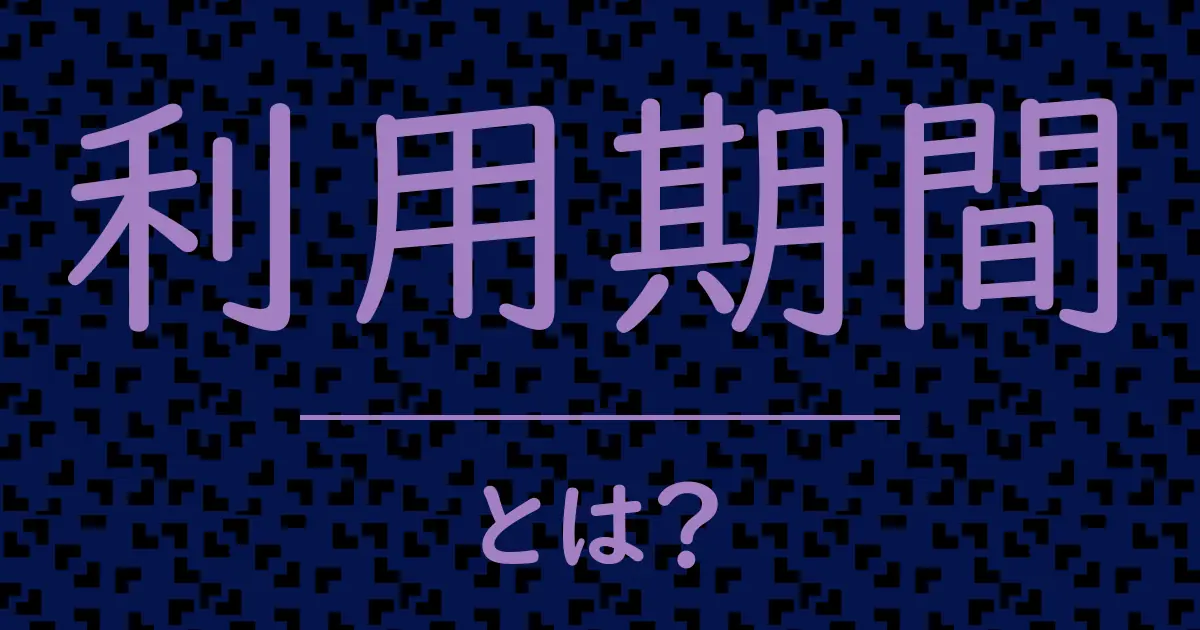 利用期間とは?毒舌で解説!