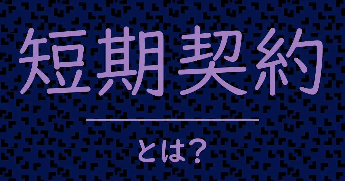 短期契約とは?毒舌で解説!