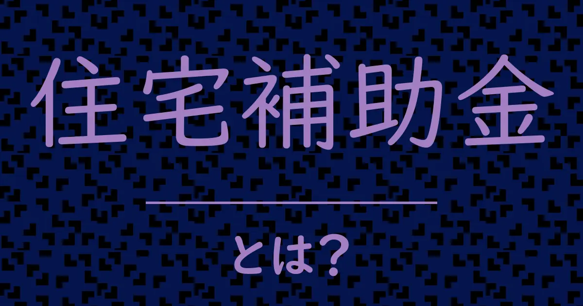 住宅補助金とは?毒舌で解説!