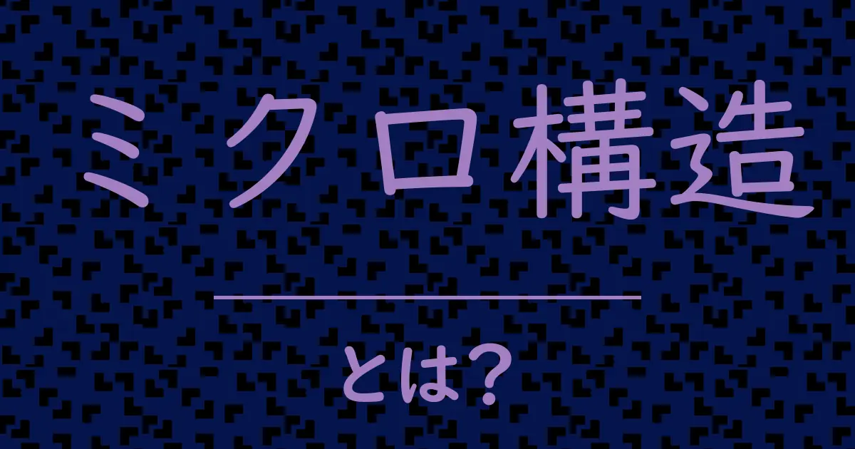 ミクロ構造とは?毒舌で解説!