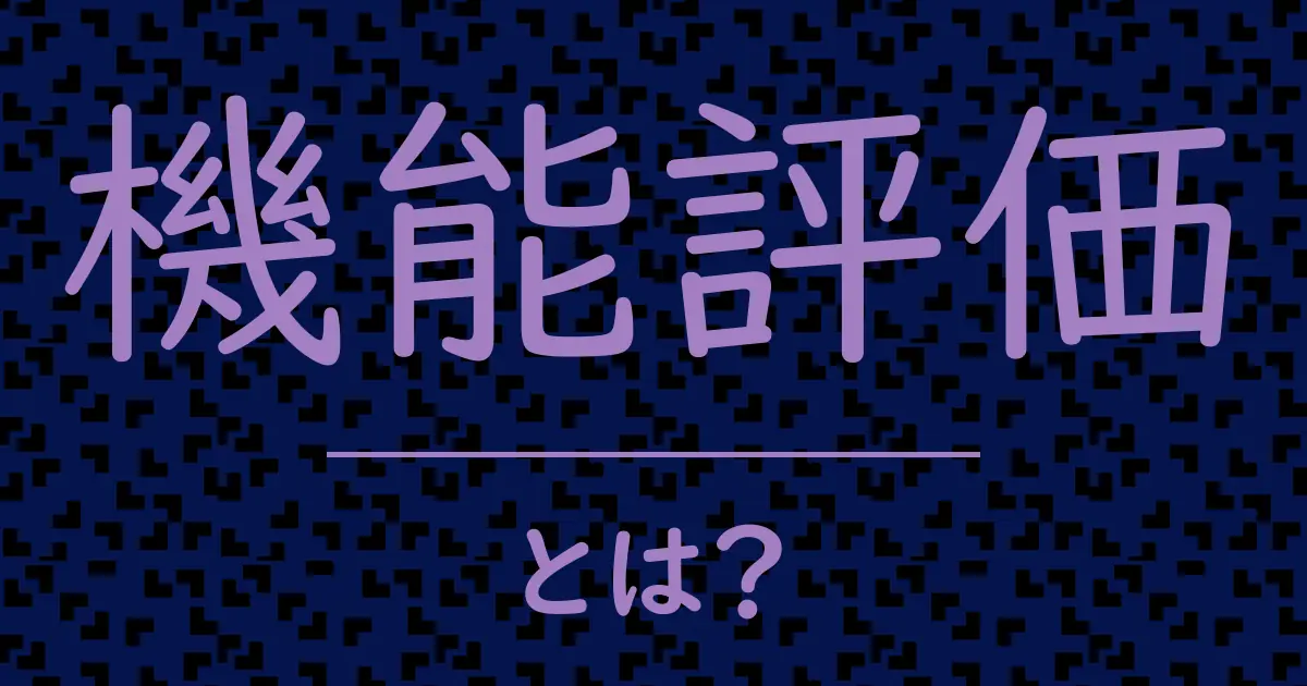 機能評価とは?毒舌で解説!