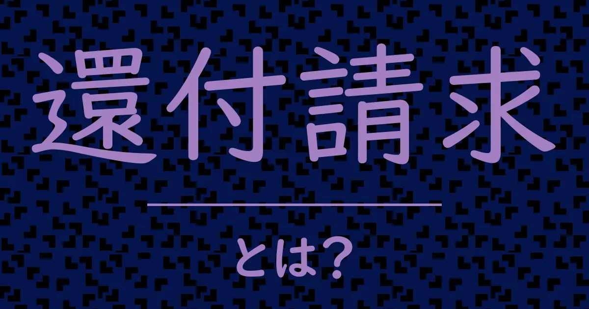還付請求とは?毒舌で解説!