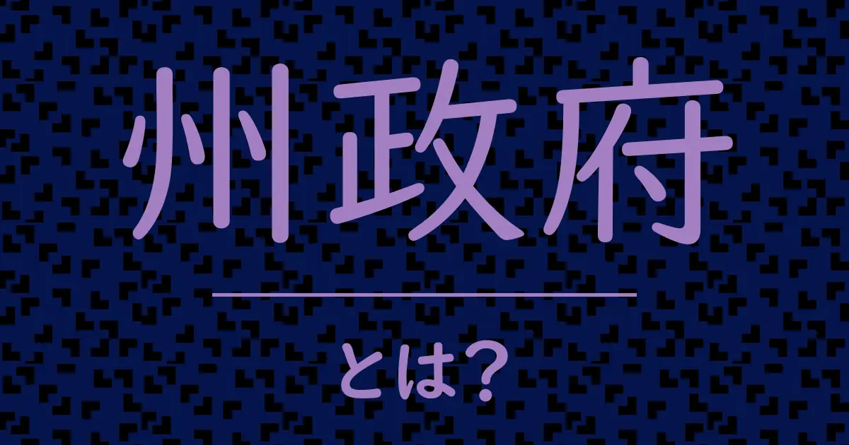 州政府とは?毒舌で解説!
