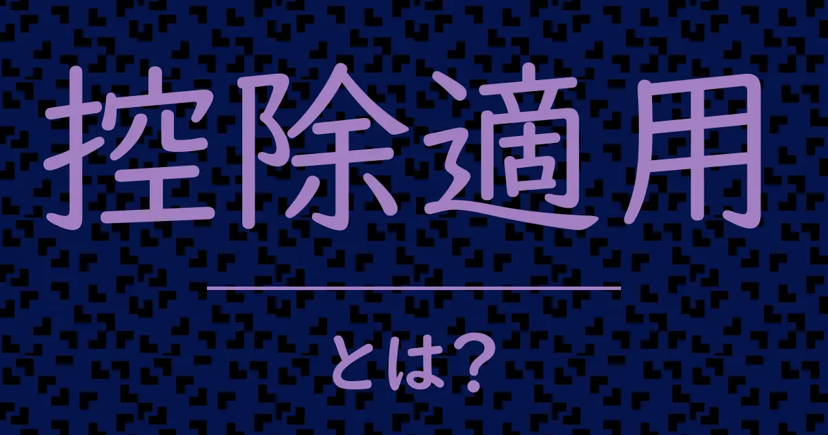 控除適用とは?毒舌で解説!