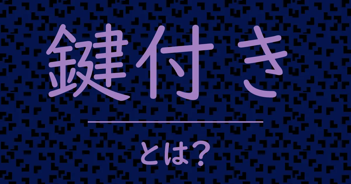 鍵付きとは?毒舌で解説!