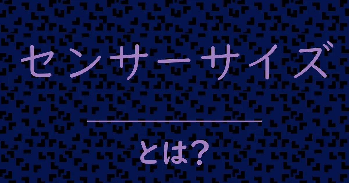 センサーサイズとは?毒舌で解説!