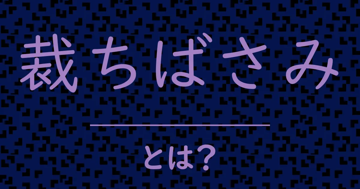 裁ちばさみとは？毒舌で解説！