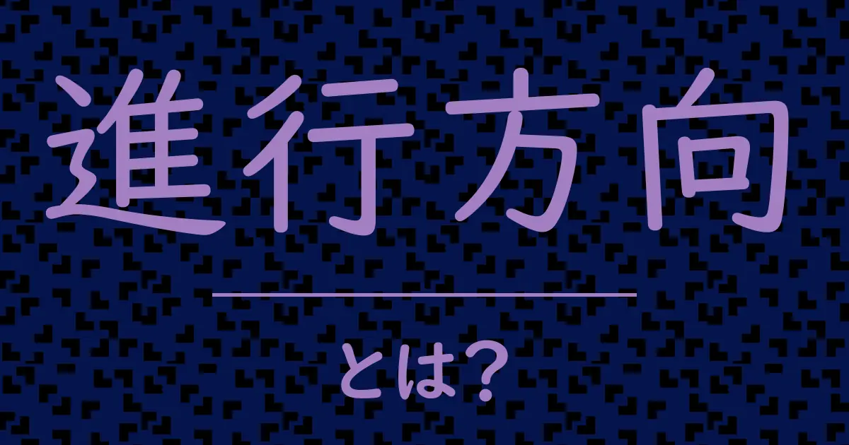 進行方向とは?毒舌で解説!