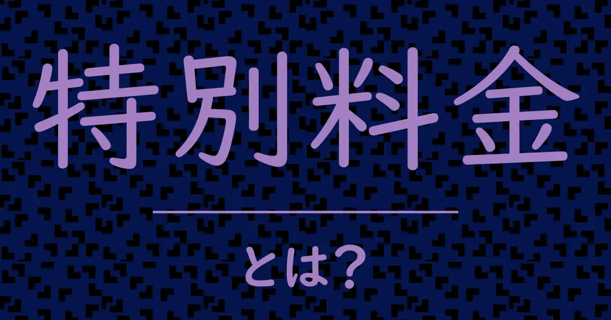 特別料金とは？毒舌で解説！