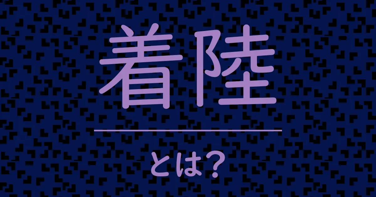 着陸とは?毒舌で解説!