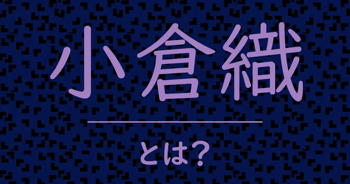 小倉織とは?毒舌で解説!