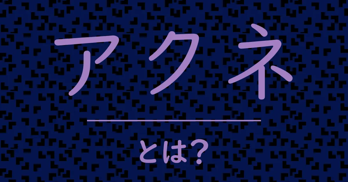 アクネとは?毒舌で解説!