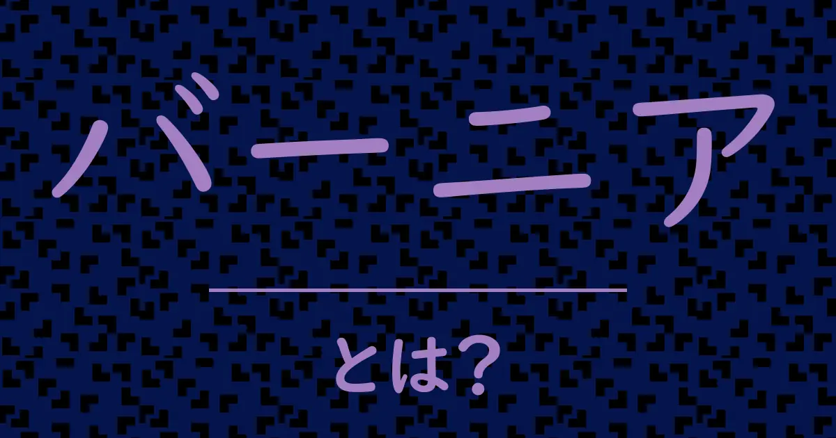 バーニアとは?毒舌で解説!