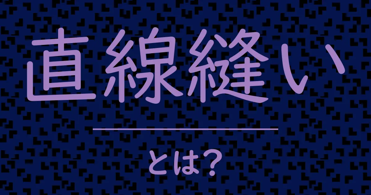 直線縫いとは?毒舌で解説!
