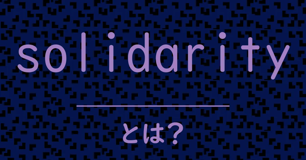 solidarityとは？毒舌で解説！