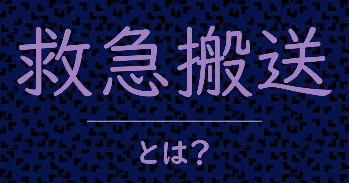 救急搬送とは?毒舌で解説!