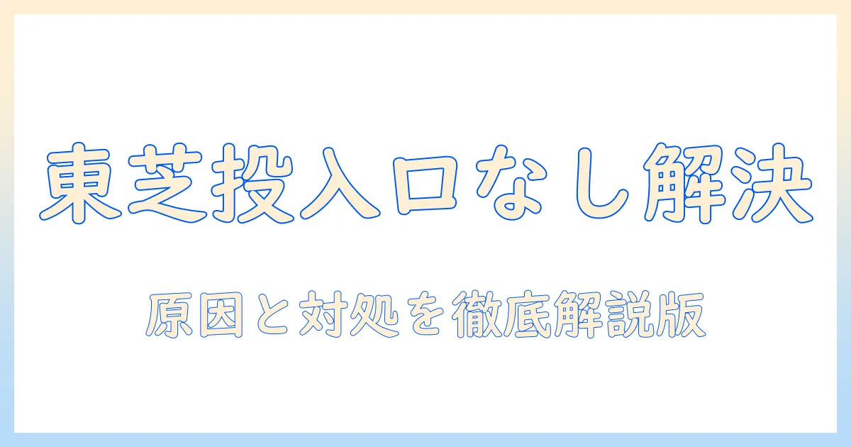 東芝の洗濯機で洗剤投入口がない場合の原因と対処法