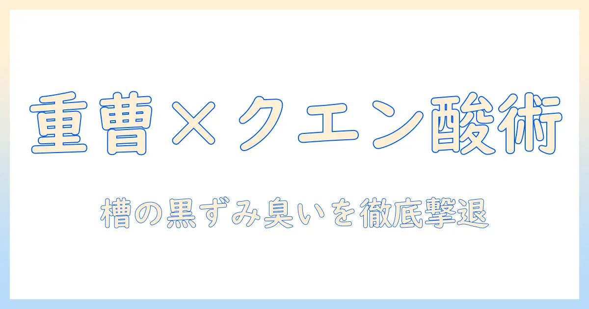 洗濯機の槽洗浄を重曹とクエン酸で徹底解説—手順と効果をわかりやすく紹介