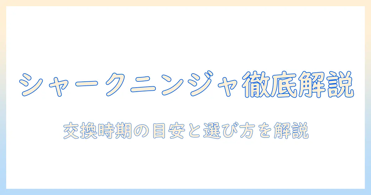 シャークニンジャの掃除機フィルター徹底解説｜交換時期と選び方