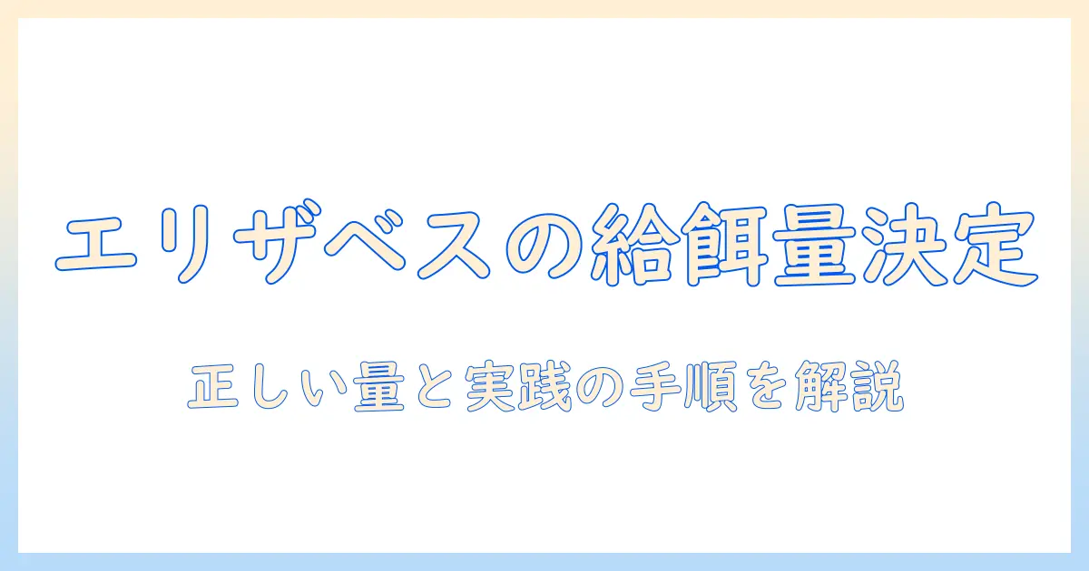 エリザベスのキャットフードの給餌の量を正しく決める方法
