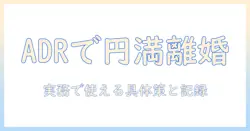 adrで進める離婚協議の実務ガイド：離婚を円満に進める協議のコツと adr の活用法