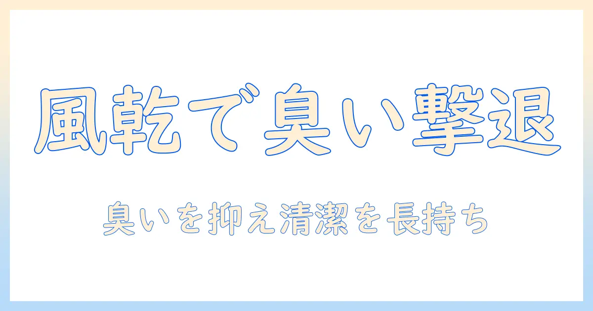 洗濯機の臭いを解消する風乾燥活用術｜臭いを抑えつつ清潔な衣類を保つコツ