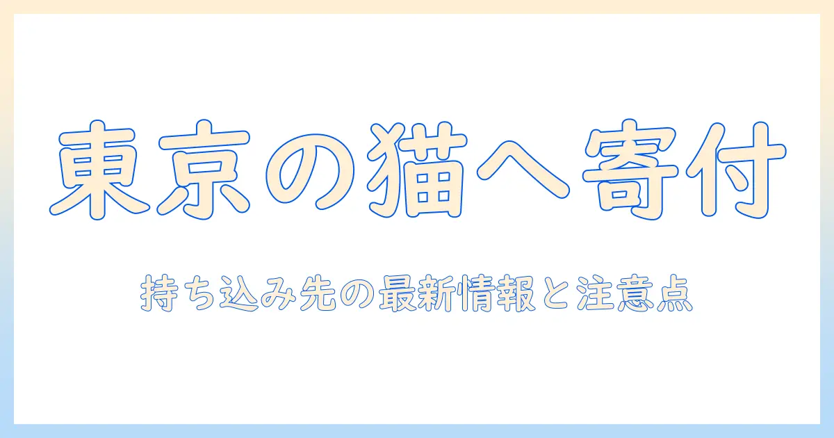 東京でキャットフードを寄付する方法｜持ち込み先の最新情報と注意点