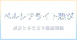 ペルシアライトとドッグフードの選び方:愛犬に適した成分と与え方を徹底解説