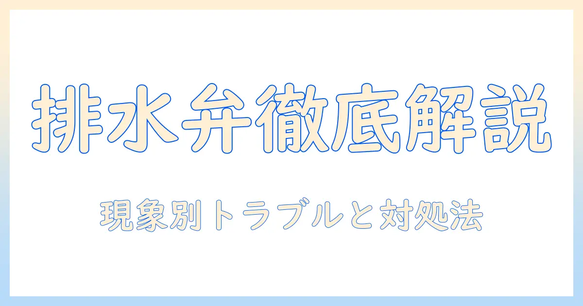 洗濯機の排水弁と構造を徹底解説：故障原因の見極めと対処法