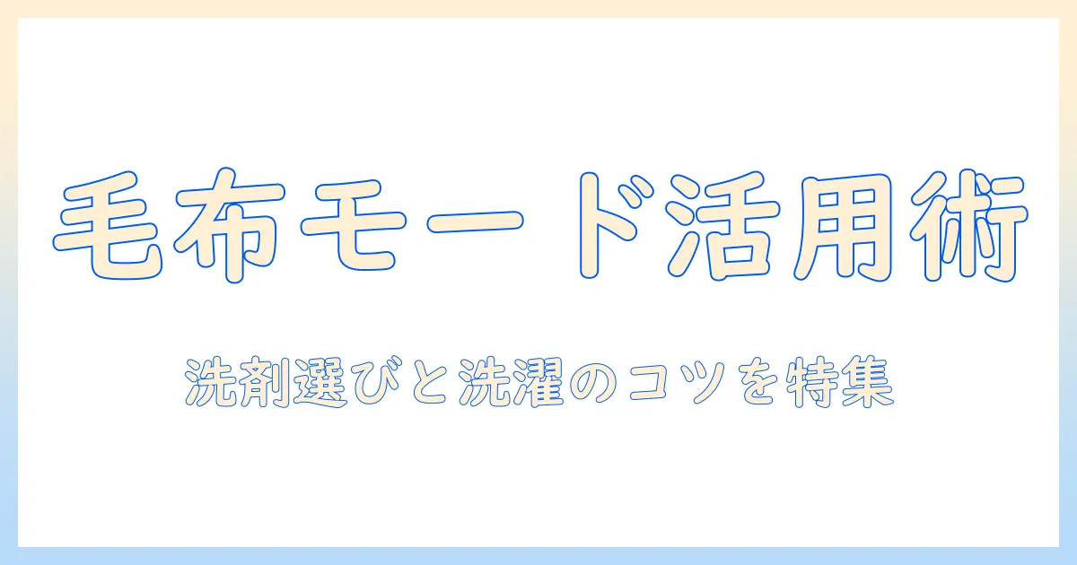 洗濯機の毛布モードを活用する洗剤の選び方と洗濯のコツ