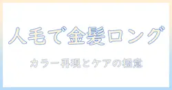 人毛ウィッグで叶える金髪ロング：大学生におすすめの選び方とケア方法