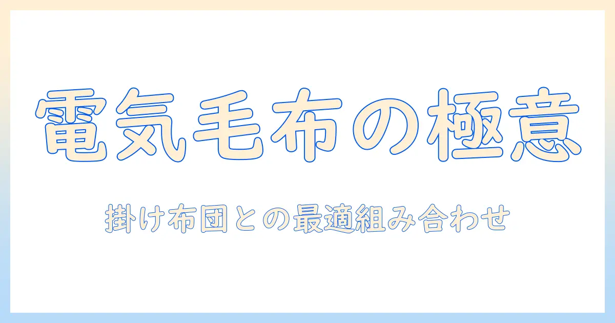 電気毛布のおすすめと掛け布団との相性ガイド｜冬を快適に過ごす選び方