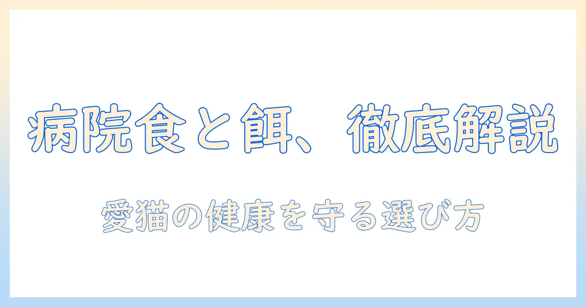 キャットフードと病院食の違いを徹底解説|愛猫の健康を守る選び方