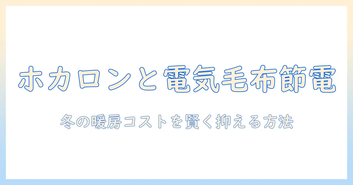 ホカロンと電気毛布の使い分けで電気代を節約する方法—冬の暖房コストを賢く抑えるポイント