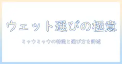 キャットフードのウェットを選ぶときのポイント|ミャウミャウの特徴と実際の選び方