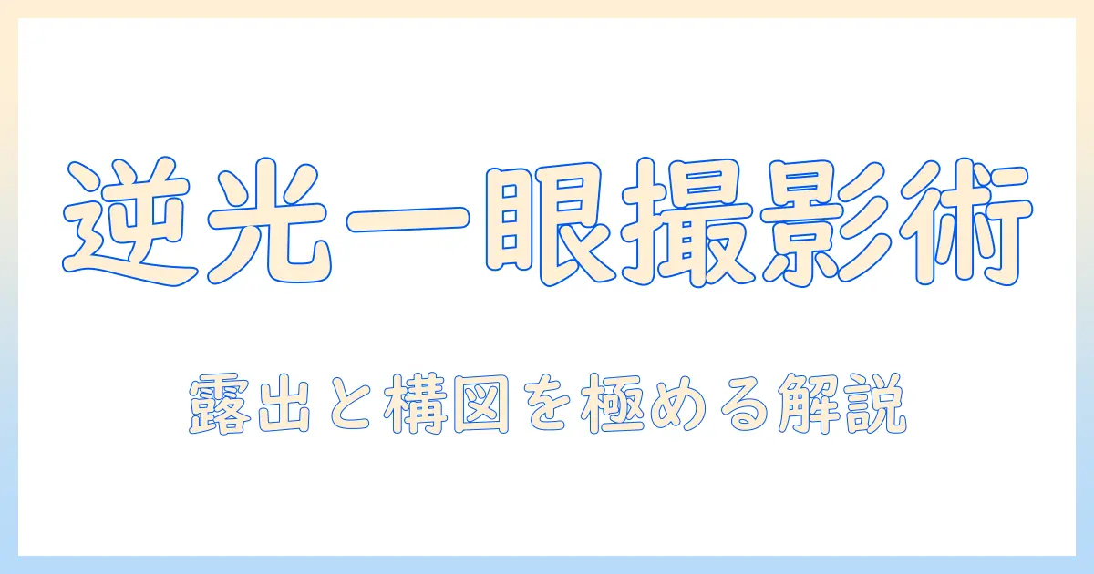 逆光の写真を一眼レフで撮る撮り方ガイド