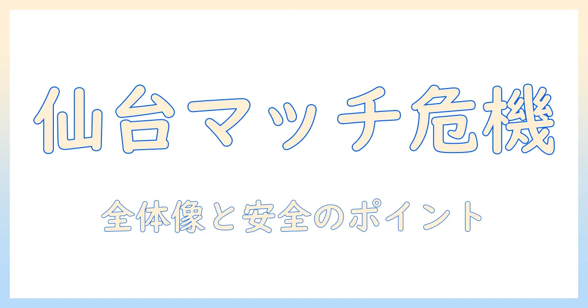 マッチングアプリ 仙台事件を読み解く：安全対策とリスク回避のポイント