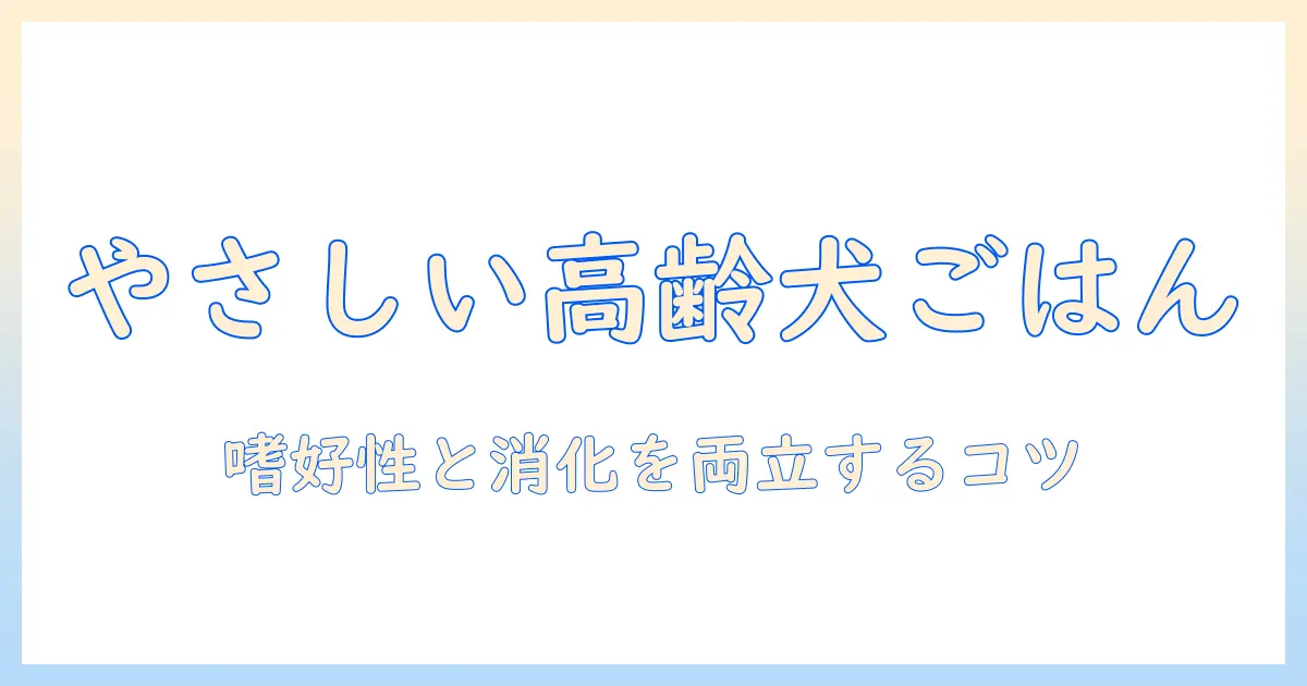 シニア犬向けの柔らかいドッグフードの選び方と注意点